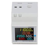 aqxreight LCD Display Multimeter Rail Mount Single Phase Multifunctional Digital Meter with Transformer AC to 450V Parameters Screen Electrical Display Data Power Voltage of AC Factor