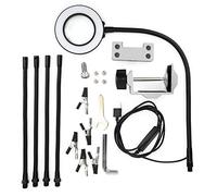 aqxreight LED Magnifying Soldering Helping Hand Flexible Arm Third Hand with Light & 3X Magnifier for PCB Repair, Electronics Workbench, Circuit Board Soldering Station, Projects
