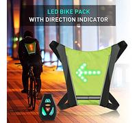 aqxreight LED Turn Signal Bike Pack USB Rechargeable Reflective Vest Backpack with Direction Indicator Safety LED Backpack Wireless Remote Control Bag Sports Vest Ultralight Riding (Yellow)