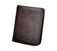 aqxreight Men Large Capacity Genuine Leather Bifold Wallet Blocking Vintage Credit Card Holder Storage All Offers Cards Cash Smooth Men's Leather This Appealing a Authentic It Genuine (Coffee)