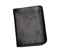 aqxreight Men Large Capacity Genuine Leather Bifold Wallet Blocking Vintage Credit Card Holder Storage All Offers Cards Cash Smooth Men's Leather This Appealing a Authentic It Genuine (Black)