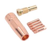 aqxreight MIG Welding Accessory Kit, Gasless Nozzle Tips for Flux Welding, Brass 0.035in 0.9mm Tips Compatible with Century FC90 80GL and Easy Weld 261308 306, 7 Piece Set for Efficient