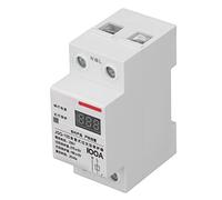 aqxreight Over Under Voltage Protector 100A DIN Rail Self Resetting Voltage Protective Device with Square Indicator Screen Too or Due Low Provide Electrical Protector Protection The