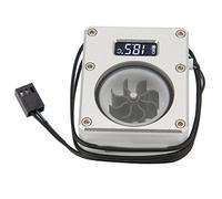 aqxreight PC Cooling Meter with VA LCD Display 12V 3Pin Interface G1/4 Thread Meter for Custom Cooling Loops Rustproof Acrylic Computer Indicator (Silver)