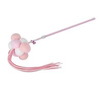 aqxreight Pet Cat Tassel Playing Stick with Bell and Plush Ball Cat Interactive Training ToyPurple Endless and Beating Biting to Perfect Way Play Attract the Tassels (Pink)