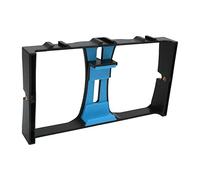 aqxreight Phone Video Camera ABS Portable Handheld Smartphone Video Stabilizer Rig for Livestreaming Vlog Blue Made Premium the Mat Phone Camera CageABS CageSmartph (Blue)