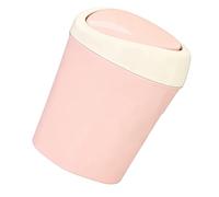 aqxreight Plastic Mini Desktop Waste Trash Rubbish Can with Lid Portable Table Storage Container to Convenient Burr Use Flexible The Eco-friendly PP Material Is Durable Premium (Pink)