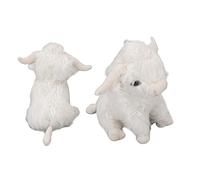 aqxreight Plush Cow Toy Children Soft Cute Funny Exquisite Stuffed Cattle Animal Doll Home Bedroom Decoration Black of Perfect Attract At Great Overall Bright Dimensional Modeling (White)