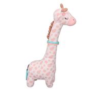 aqxreight Plush Giraffe Teether Toy for Babies 0 12 Months Soft Stuffed Animal with Chewable Head and Tail Sensory Toy for Teething Hand Development Brown (Pink)