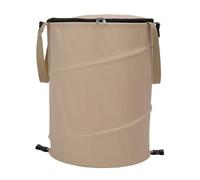 aqxreight Pop Up Trash Can Large 10 Gallon Camping Waste Container with Lid Foldable Portable Utility Bag for Outdoor Picnics Gardening and Travel Accessories (Coffee Color)