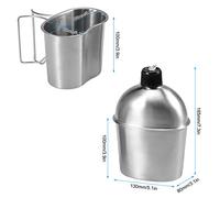 aqxreight Portable Stainless Steel Canteen with Cup Set for Outdoor Camping Hiking Backpacking Picnic Survival -shaped Make Securely Easy Hold the Durability for Extreme