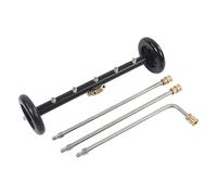 aqxreight Pressure Washer Undercarriage Cleaner 4000psi 2 in Under Car Broom Cleaner with 3 Extension Wands for Balcony Courtyard 5 Holes A The from Surfaces for Loose Evenly Driveways (5 Holes)