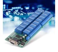 aqxreight R223C16 16-Channel Relay Board DB9 Relay Module Female Interface Serial Port Smart Module Interlock All Jog All 8 Convenient RS232 Multi-channel Control Practical Interface