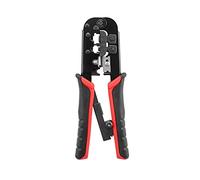 aqxreight Ratcheting Crimping Tool 3 in 1 Wire Crimper Stripper Cutter for & Telephone Cables Electrician Hand Tool for Professional & Wiring Projects (Red)