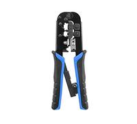 aqxreight Ratcheting Crimping Tool 3 in 1 Wire Crimper Stripper Cutter for & Telephone Cables Electrician Hand Tool for Professional & Wiring Projects (Blue)