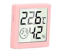 aqxreight Room and Humidity Household High Accuracy Digital Hygrometer Humidity Up Can Be on Placed Well As Bedside and Electronic This and Digital HygrometerIn (Pink)