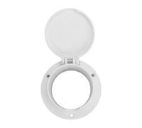 aqxreight Rope Deck Pipe, White PP Marine Round Hinged Deck Pipe 3 3 4 Inch Cutout Snap In Cover Flat Open Guard for Boats Yachts RVs Rope and Cable Pass Through