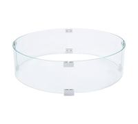 aqxreight Round Pit Wind Guard Tempered Glass Panel Set for Stable Mystical/Fantasy 650mm Diameter Clear Windscreen with Aluminum Frame Patio Backyard Camping Accessory