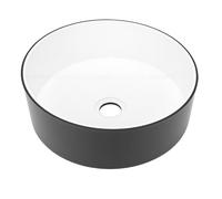 aqxreight RV Sink Basin, 13.54 Inch Round Acrylic Top Mount Countertop Sink with Recessed Drain Design, for Boats RVs Campers Kitchens Bathrooms