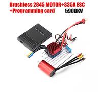 aqxreight S2845 5900KV Brushless Motor Motor 35A ESC Programming Card Replacement for HSP 1/12 Remote Control Car Quality Machined Car T6 Aluminum Slot Hi-Torque