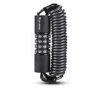 aqxreight Safety Lock Bike Helmets AntiTheft Elasticity Locks 4 Digits Combination Password Road Bike Steel Cable Portable Cycle Diameter The Performances Cable 4mm Not (Black)