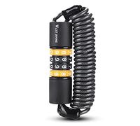 aqxreight Safety Lock Bike Helmets AntiTheft Elasticity Locks 4 Digits Combination Password Road Bike Steel Cable Portable Cycle Diameter The Performances Cable 4mm Not (Black and Orange)