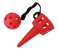 aqxreight Scoop Toss Set for Kids 5 Bright Colors Plastic Throw and Catch Game Hand Eye Coordination Training Toy for Outdoor Indoor Play No Assembly Needed (Red)