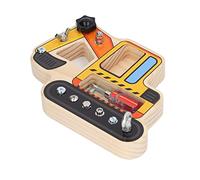 aqxreight Set Wooden Educational Toy for Kids Ages 3+ with 6 Screw Types Beech Wood Board Fine Motor Skills Tool Hand Eye Coordination Activity
