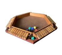 aqxreight Shut The Box Dice Game for 1 6 Players Wooden Board Math Game with 6 Dice Fun Strategy for Kids Adults Family Parties Pubs (Brown)