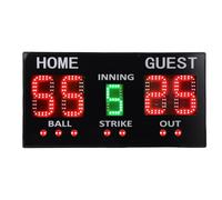 aqxreight Softball Scoreboard Digital 5-Digit LED Display for Baseball Games Cordless Portable Score Keeper with Remote Control Easy Setup for Fields, Parks, and Leagues Electronic