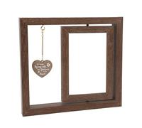 aqxreight Solid Wood Rotating Photo Frame Double Sided Display with Heart Pendant for Pet Memorial Home Decor Wedding and Family Memories Keepsake