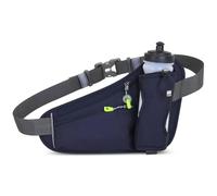 aqxreight Sports Hydration Belt Running Waist Pack with Bottle Holder 26.8" 49.2" Reflective Strips for Men Women Running Cycling Hiking Walking (Dark Blue)