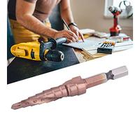 aqxreight Step Drill Bit Set - Cobalt Coated High Speed Steel Hex Shank for Hole Opening in Metal Wood PVC & More - Multipurpose Drilling Tool & (4-12)