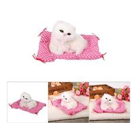 aqxreight Super Cute Simulation Sounding Sitting Kittens Cats Plush Toys Doll Christmas White This Cat Make the Bo Kitten Plush ToyKitten ToysCat ToyCat ToysKitten (A sitting cat will call white)