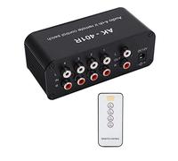 aqxreight Switch In 4 Out DC 12V Selector Splitter with Remote Control Devices Share Need Amplifiers Connect Can Same the Devices or and Convenient Without SwitchAudio Splitter