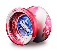 aqxreight T9 Polished Alloy Aluminum Responsive Unresponsive Yoyo Ball Toy for Kids Flat for Yoyo and Replaced Responsive Creativity the Imagination Unresponsive (Red & Silver)