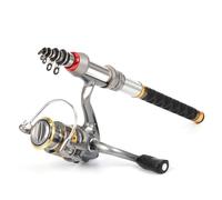 aqxreight Telescopic Fishing Rod and Reel Combo Full Kit Spinning Fishing Reel Gear Organizer Pole Set High Carbon Material The Rod Telescopic (2.1m)