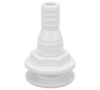 aqxreight Thru Hull Fitting Boat Through Hull Connector 3/4in ABS Plastic Hose Coupling Drain Outlet Accessory for Marine Boat Plumbing Fittings(White)