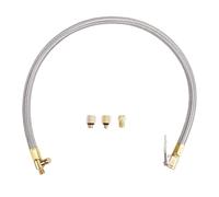 aqxreight Tire Inflator Extension Hose, Brass Rubber Locking Air Chuck Quick Connect with Threaded Connection 0.305 Inches X 32 TPI, for Portable Air Compressor Bike Motorcycle Car RV