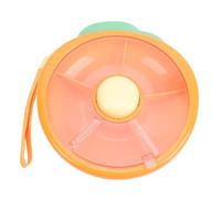 aqxreight Toddler Snack Container Spinner 5 Compartment Dispenser Lid for Travel (Orange)