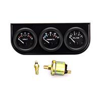 aqxreight Triple Gauge Kit 2-inch 3-in- Volt Meter Temperature Meter Oil Pressure for 12V Cars 3-in- data. Monitoring Fuel White with Simple the and Pointer Which Material Good