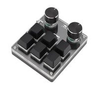 aqxreight USB Mini 6 Key Keypad with 2 Knob Red Switch Programmable Custom Mini Macro One Handed One Handed Keypad for Game System Can Open Improve Convenience Copy/paste/delete