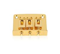 aqxreight Versatile Replacement Parts for Cigar Box and Electric Guitars with 3 String Fixed Bridge Design (Gold)