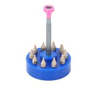 aqxreight Watch Hand Setter Set with 10 Replacement Tips Stainless Steel Installation Tool for Hour Minute and Second Hands Repair Yellow Base 10 Pins Setter Different Tailored a Watch Set (Blue Base)