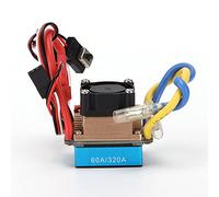 aqxreight Waterproof 60A DualWay Brushed ESC with Cooling Fan Brake 5V 3A BEC TPlug for 1/10 RC Car It Helpful Motor Dissipate and Long It Quality Materials Life and High?end with RC 60A