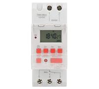 aqxreight Weekly Programmable Timer Switch 12V DC 30A LCD Control with Countdown Function for Home & Use, DIN Rail Mount, 16 On/Off Settings, Backup Battery, Easy to Read Display