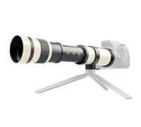 aqxreight White 420-800mm Manual Telephoto Lens for EF-S Mount Cameras with T2 Telescope Compatibility