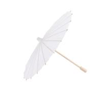 aqxreight White Umbrella for DIY Decor - 40cm Vintage Hand Painting Canopy - School Activities, Classroom Projects, Photo Prop, Artistic Craft, Decorative Parasol (Diameter 30cm / 11.8in)