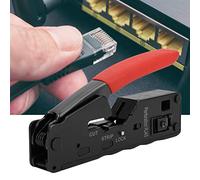 aqxreight Wire Crimper Stripper Cutter Crimping Tool for CAT-5 CAT-6-7Blue Mode -5-7 CRI CrimperWire StripperCable CutterCable Stripping PlierCable Crimping Tools (Red)