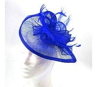 aqxreight Women Party W Fascinator Cocktail Hat H Band Accessories Veiling H Headband Vintage Clamp/Holder Amilies and friends. Party Hat Headband Feathers for Head Dr for Women W Cocktail (Blue)